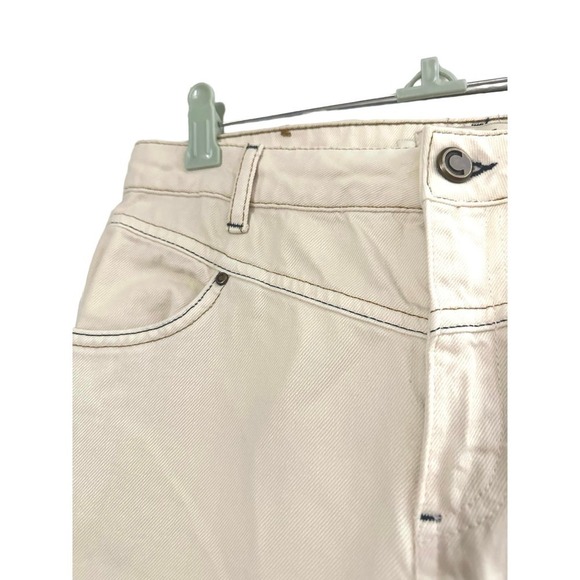 COTELAC Teinture Ideal Jeans Chinos Pants Ecru Off-White Contrast Stitching Sz 4 - Picture 5 of 8